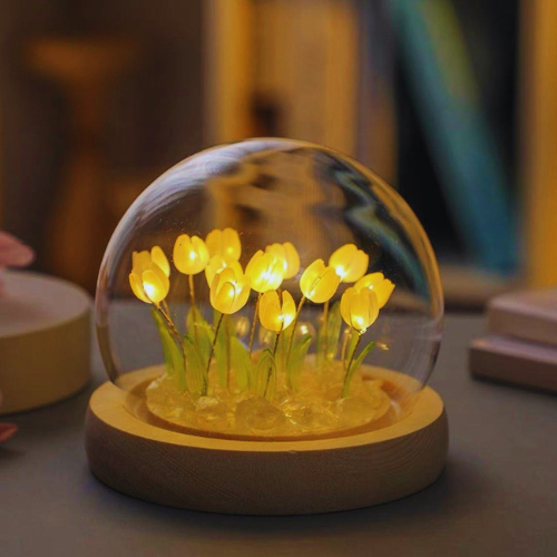 LED Tulip Crystal Dome Lamp