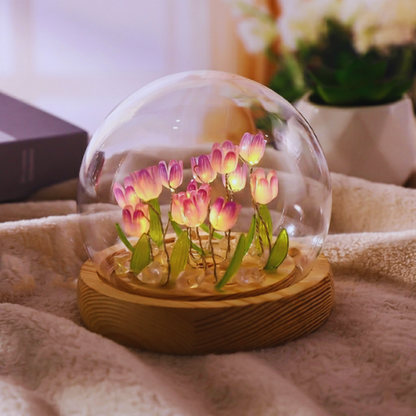 LED Tulip Crystal Dome Lamp