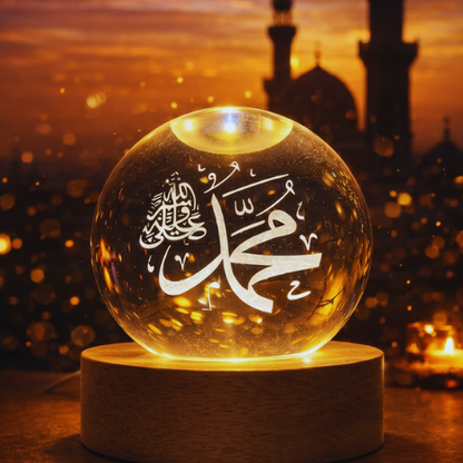 3D Islamic Calligraphy Crystal Ball Lamp