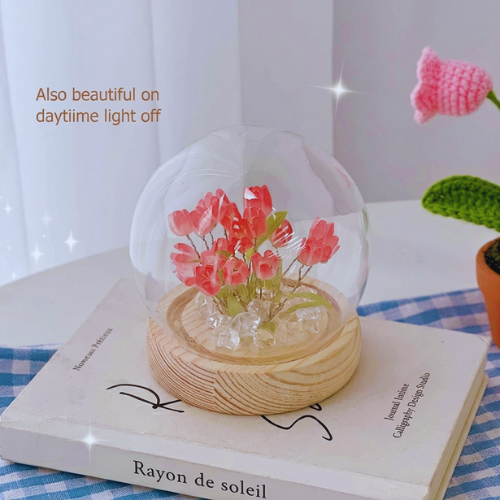 LED Tulip Crystal Dome Lamp