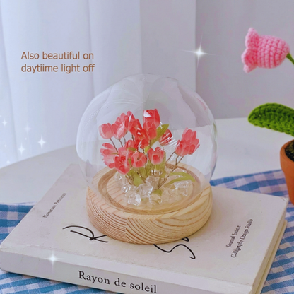 LED Tulip Crystal Dome Lamp