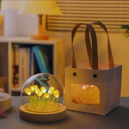 LED Tulip Crystal Dome Lamp