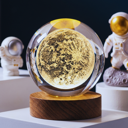 3D Moon & Solar System Crystal Ball LED Lamp